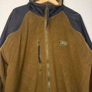 Land Rover Brown Fleece Zip-up Tech Jacket Vintage 90-00’s